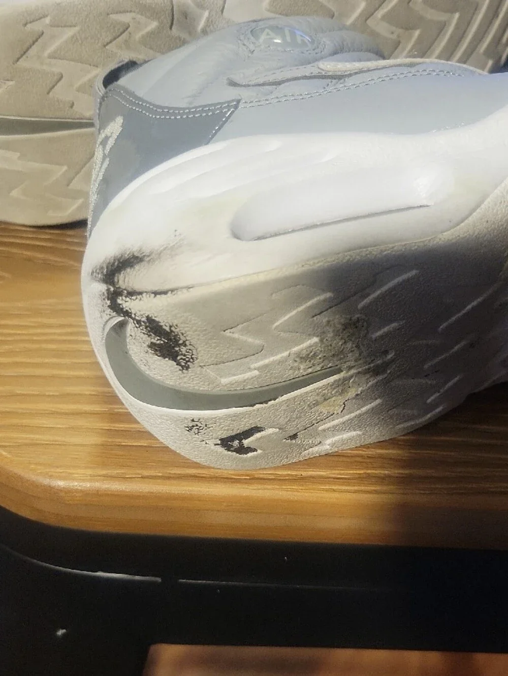 Nike Kids Light Gray and White High-Top Sneakers